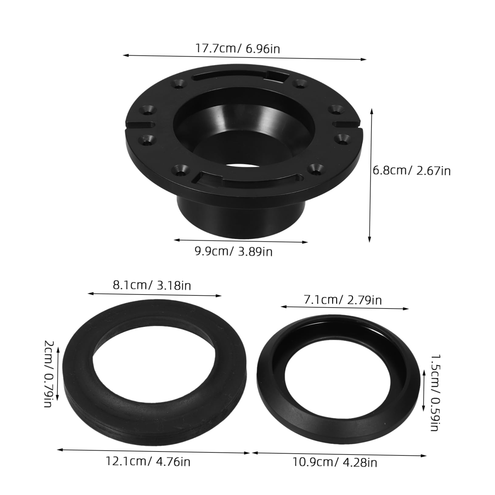 Anillo de Sellado para Inodoro Rv 300 310 320 de Goma Negro
