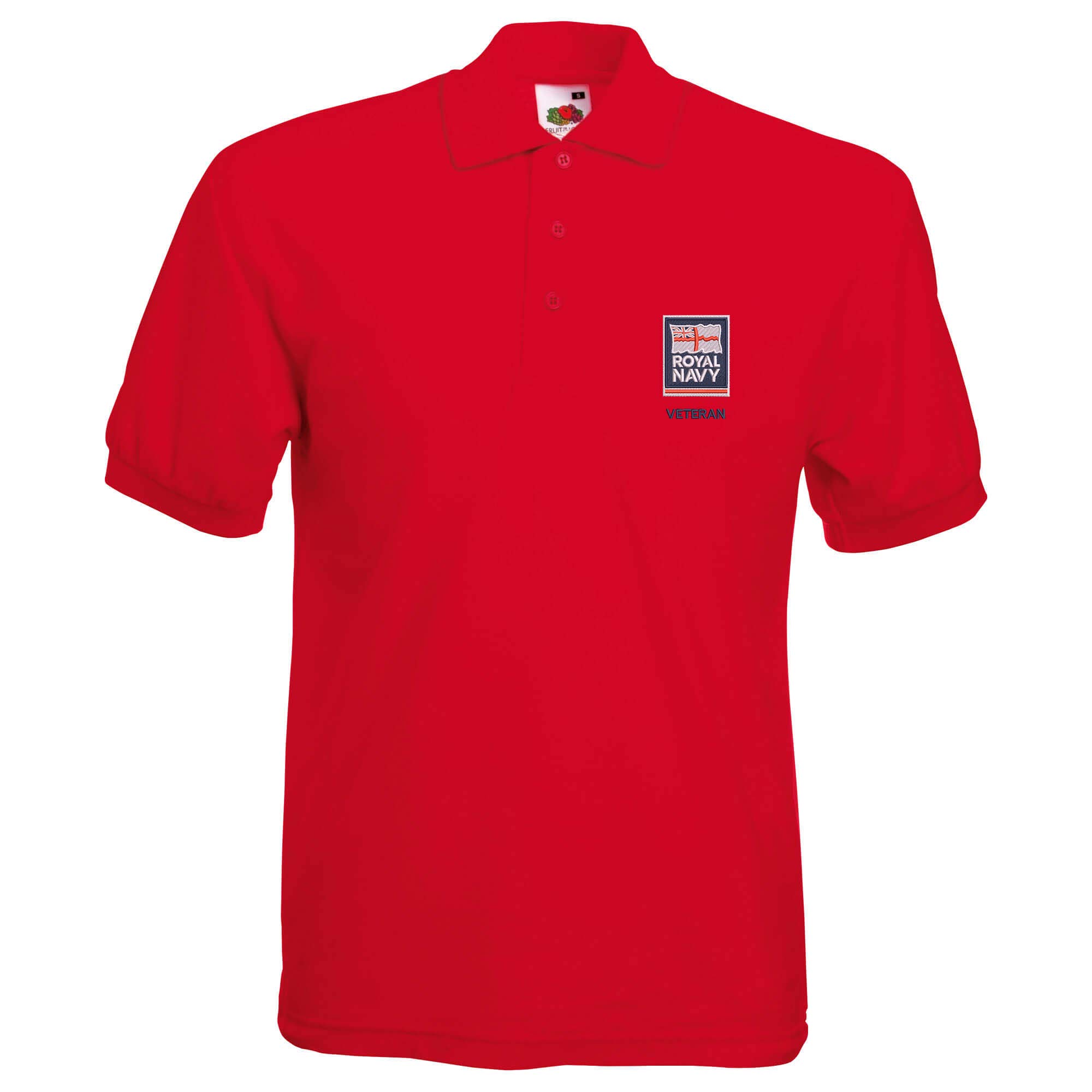Pineapple Joe's Men's Red Royal Navy - Armed Forces Veteran Polo Shirt. Medium