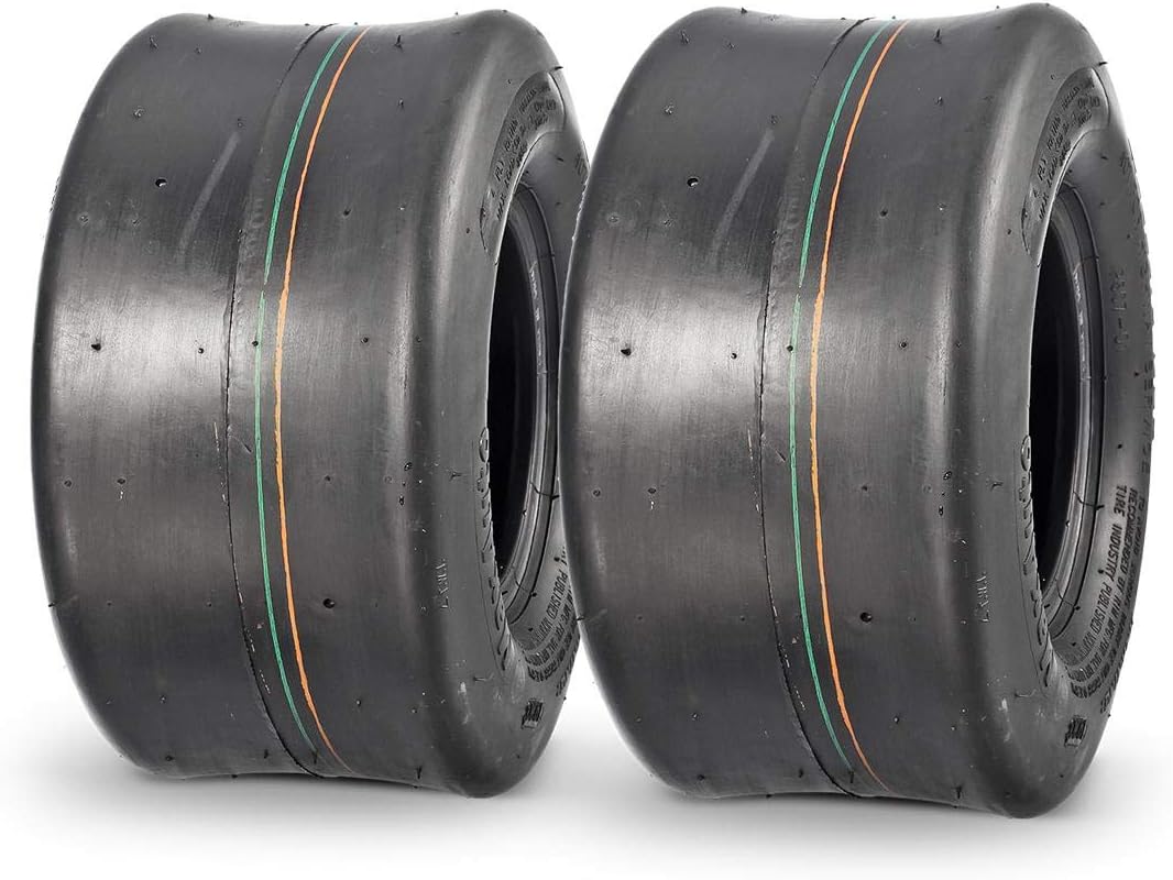 MaxAuto 11x6.00-5 Lawn Mower Tires,Tubeless 4 Ply 11x6-5 Smooth Zero Turn Garden Riding Tractor Lawnmower Go-Kart Tires, 2Pcs