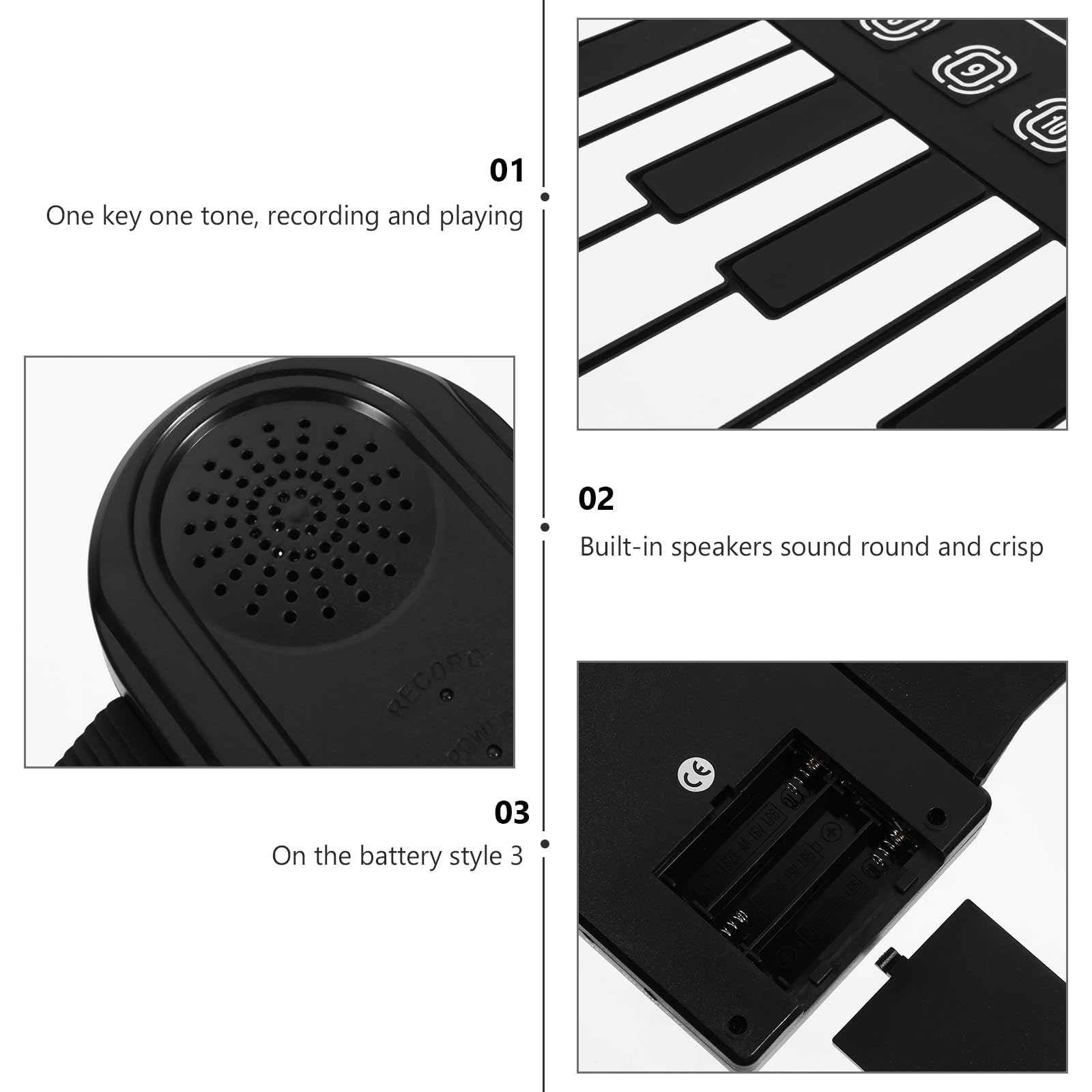 FOMIYES 49 Tasti Pianoforte Arrotolabile - Tastiera Elettronica Portatile Per Principianti, Pianoforte Digitale Pieghevole Con Altoparlante Integrato, Ideale Per Bambini E Adulti