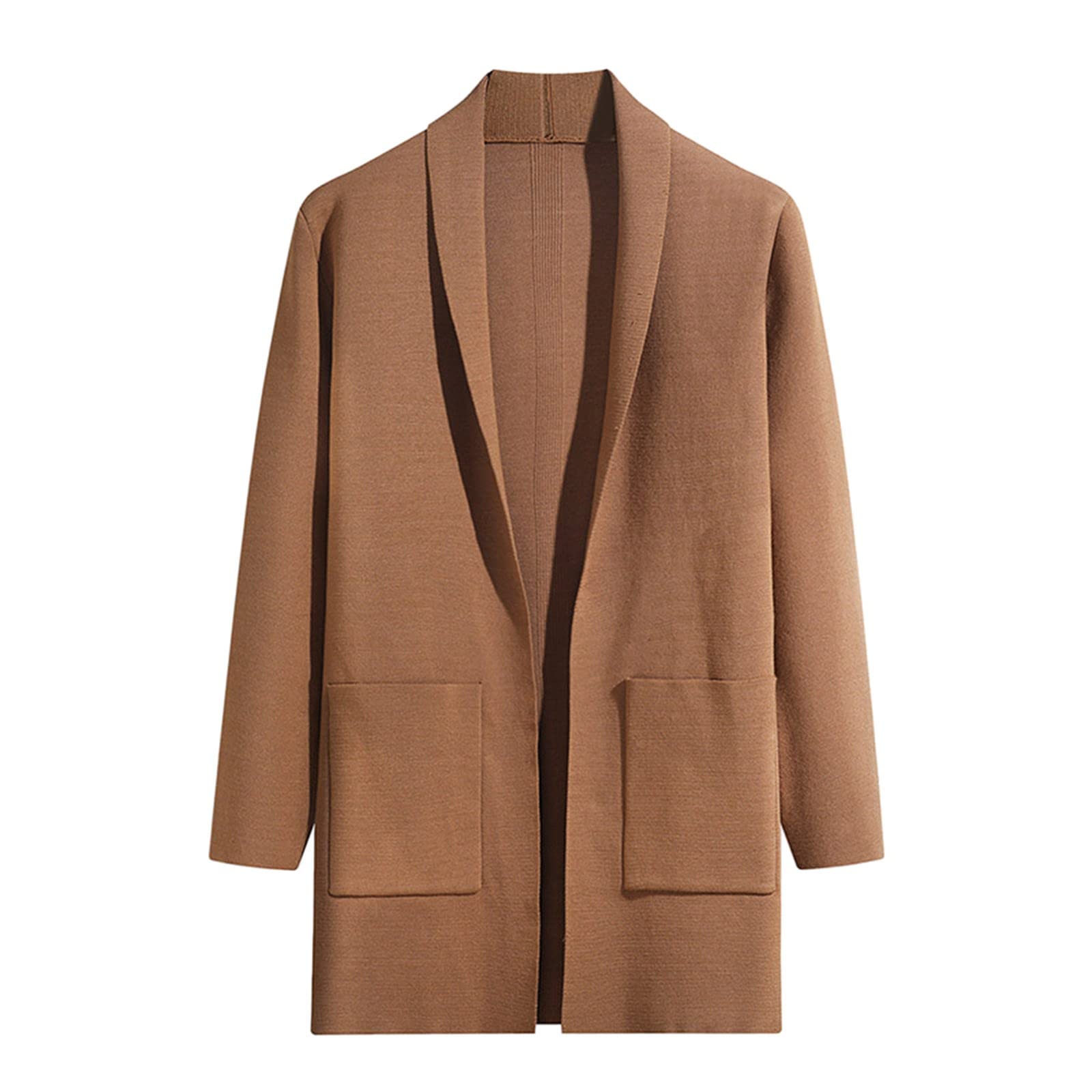 Women'sc Ardigans Mens Fashion Leisure Solid Wool Knitting Versatile Long Sleeve Long Style Cardigan Coat Balloon Sleeve Cardigan