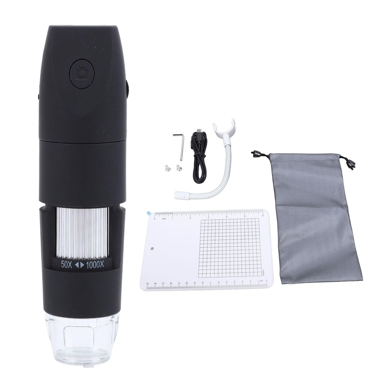 Bewinner Microscopio Digital Inalámbrico, Microscopio USB 1080P con Enfoque Manual de Aumento 50-1000X, de Bolsillo Portátil WiFi para Inspección de la Piel y Reparación de Circuitos Electrónicos,