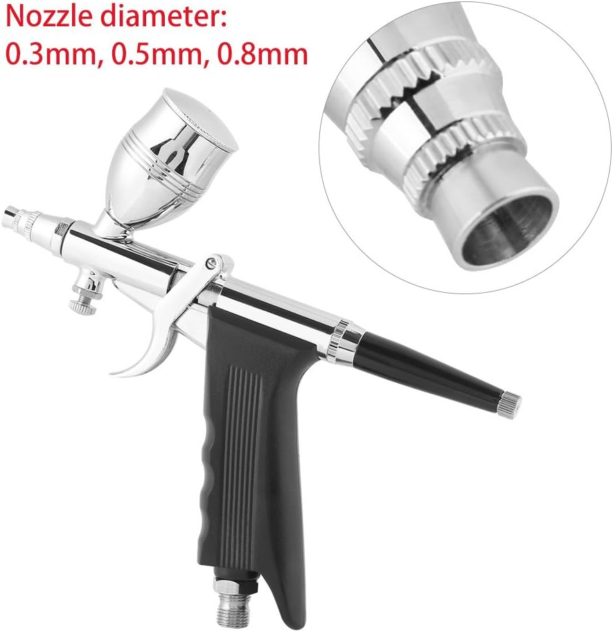 Paint Sprayer Air Spray Gun Kit with 0.3mm 0.5mm 0.8mm Nozzles and Cups Set, Automotive Airbrush