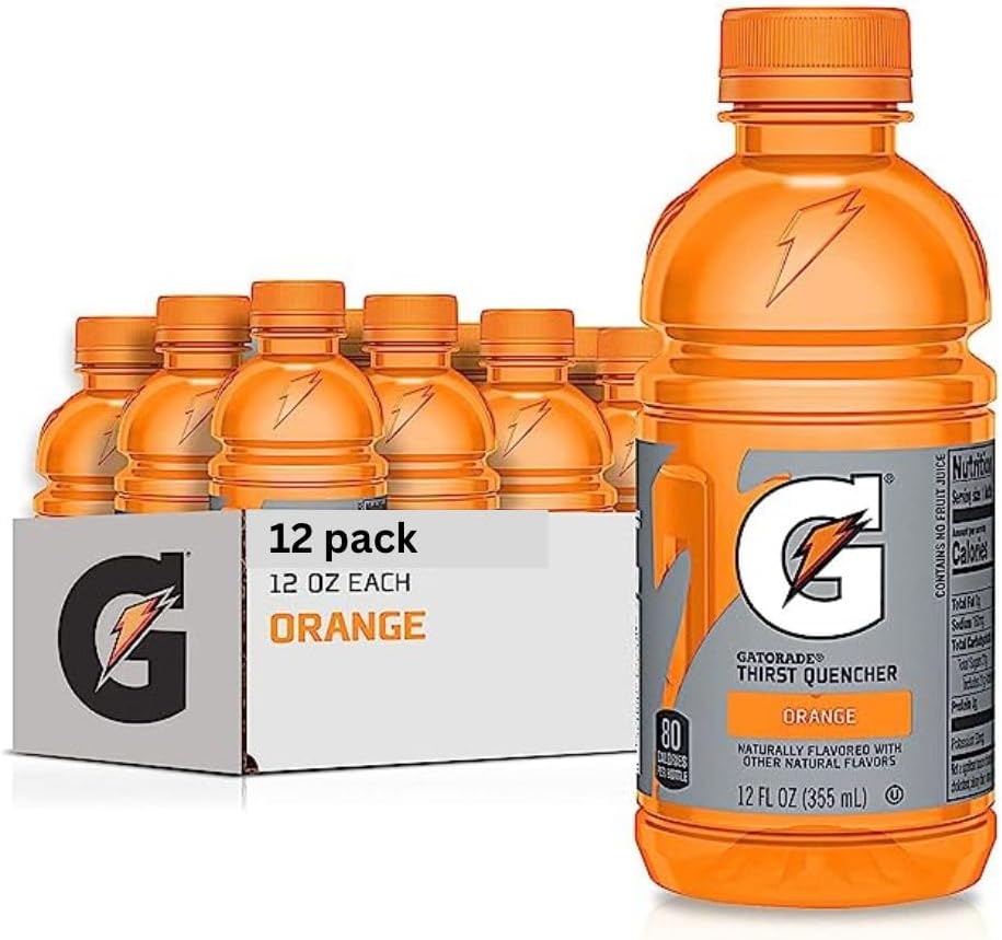 Gatorade Thirst Quencher Orange, 12 oz (Pack of 12) Prime Hydration