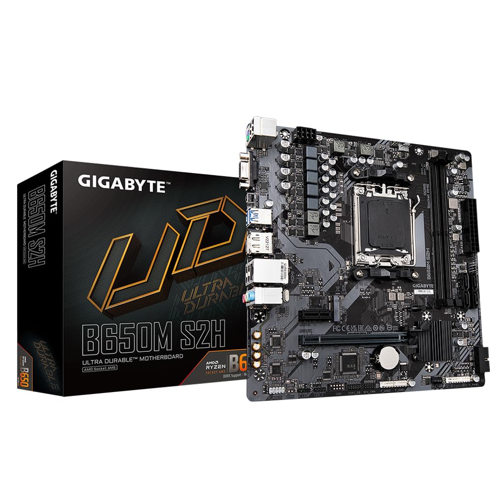 GIGABYTEB650M S2H Motherboard (AM5/2xDDR5/HDMI/DP/VGA/USB 3.2/M.2)