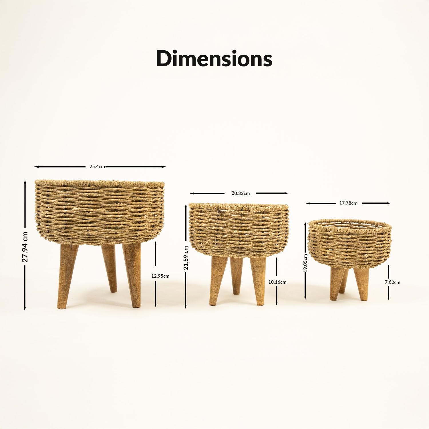 TrustBasket Jute Planters Set of 3 β Stylish Jute Planters for Indoor Plants, Decorative Cane Planters, Jute Pot Covers, Grove Planters for Home Decor, Big Size, Perfect for Plant Enthusiasts 1