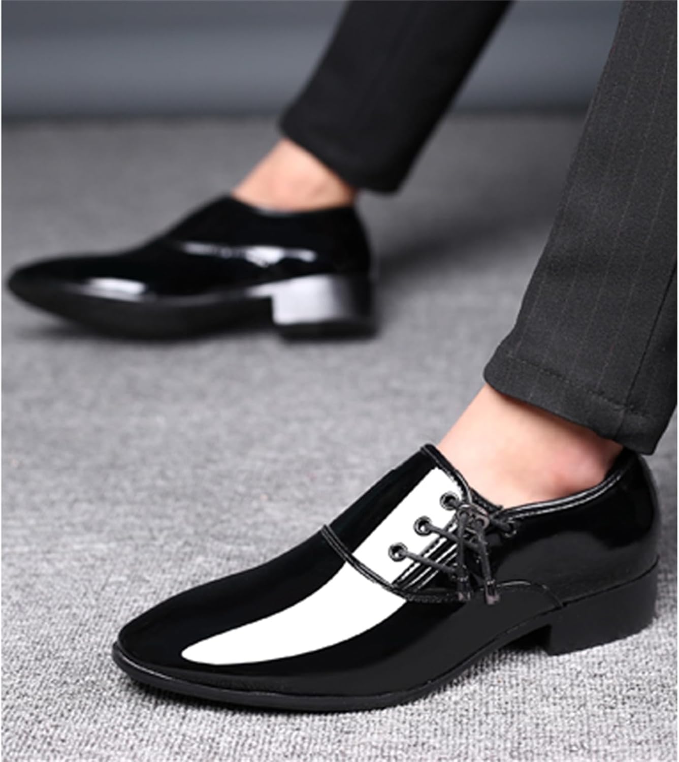 Mens Loafer Shoes Slip on Patent Leather Modern Dress Shoes for Men Business Casual Driving Prom Party Wedding Comfortable