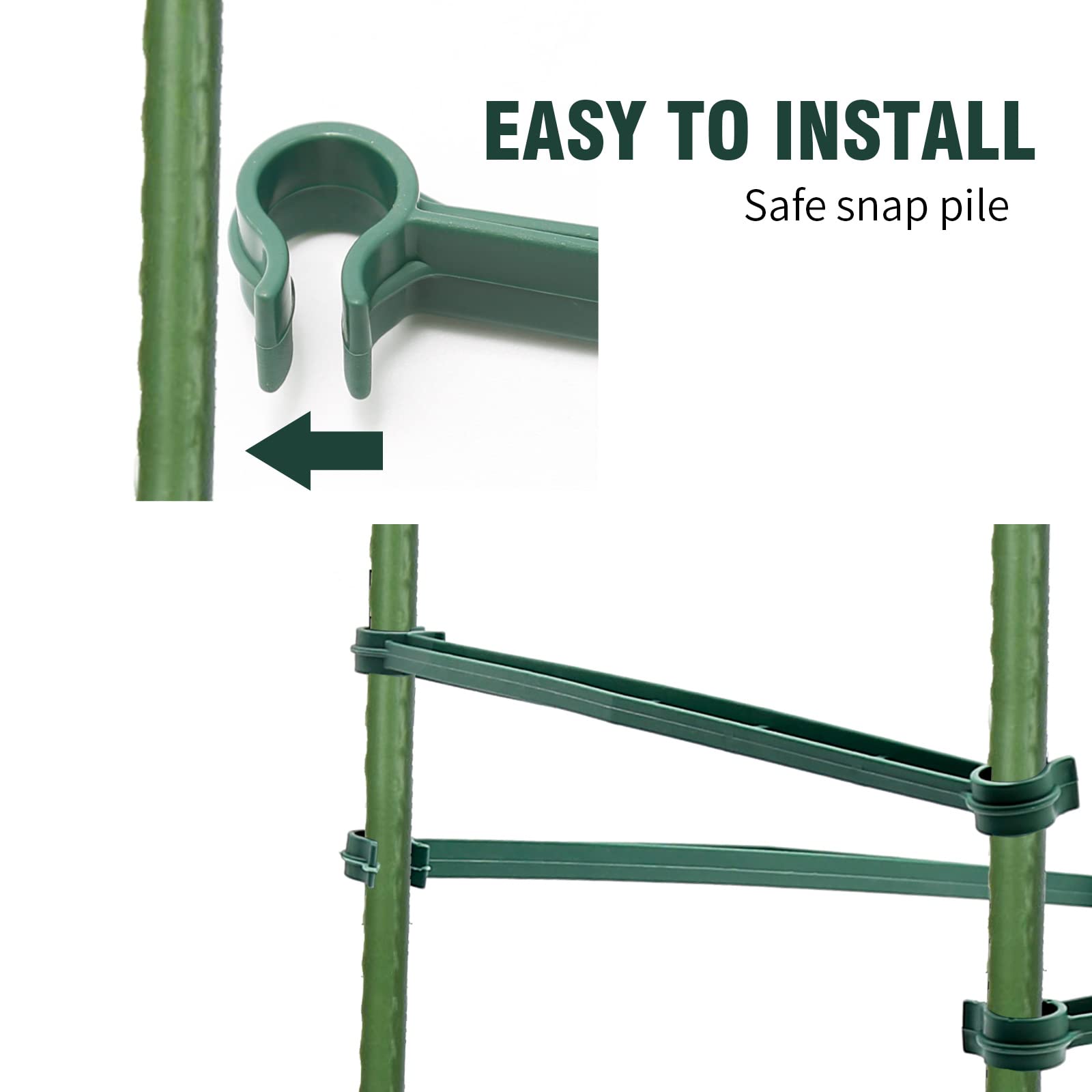 Lot de 100 piquets pour cage à tomates, connecteurs de treillis extensibles de 30 cm pour plantes grimpantes, plantes de jardin, légumes (sans piquet)