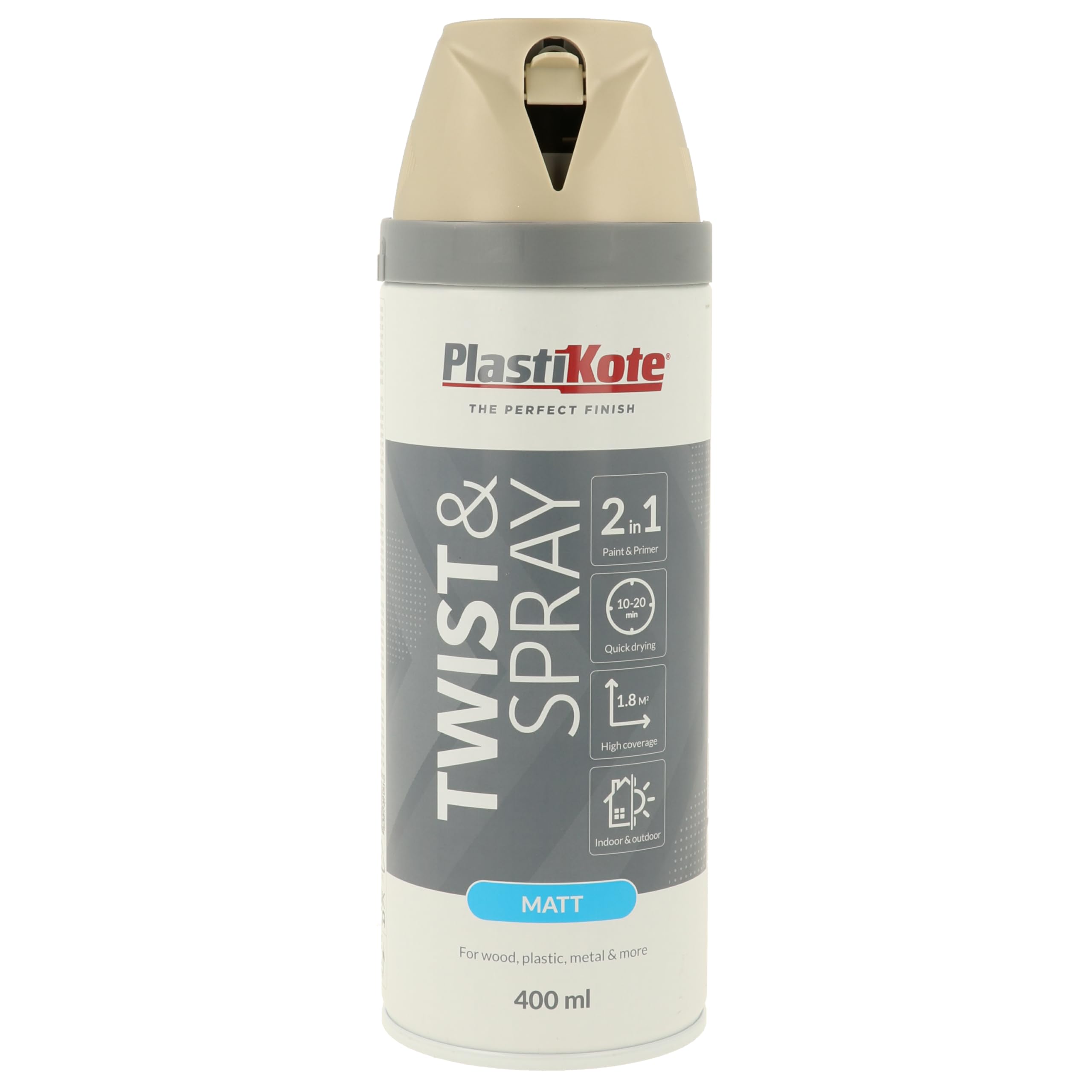 PlastiKote 440.0023114.076 Twist & Spray Matt French Grey 400ml