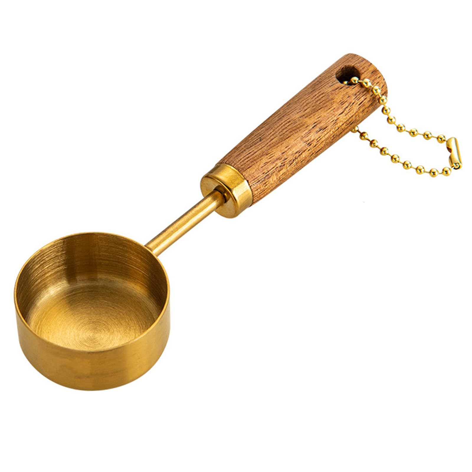 X-Institute 14ML Wooden Handle Spoon Stainless Steel Measuring Cup Scoops for Ingredient Measurement in Kitchen Baking Baking Spoon