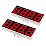 YOKIVE 2Pcs LED Display Digital Tube, LED Segment Displays Common Anode 4 Bit 7 DIY Great for Appliances, Instruments, Car Accessories, 0.55
