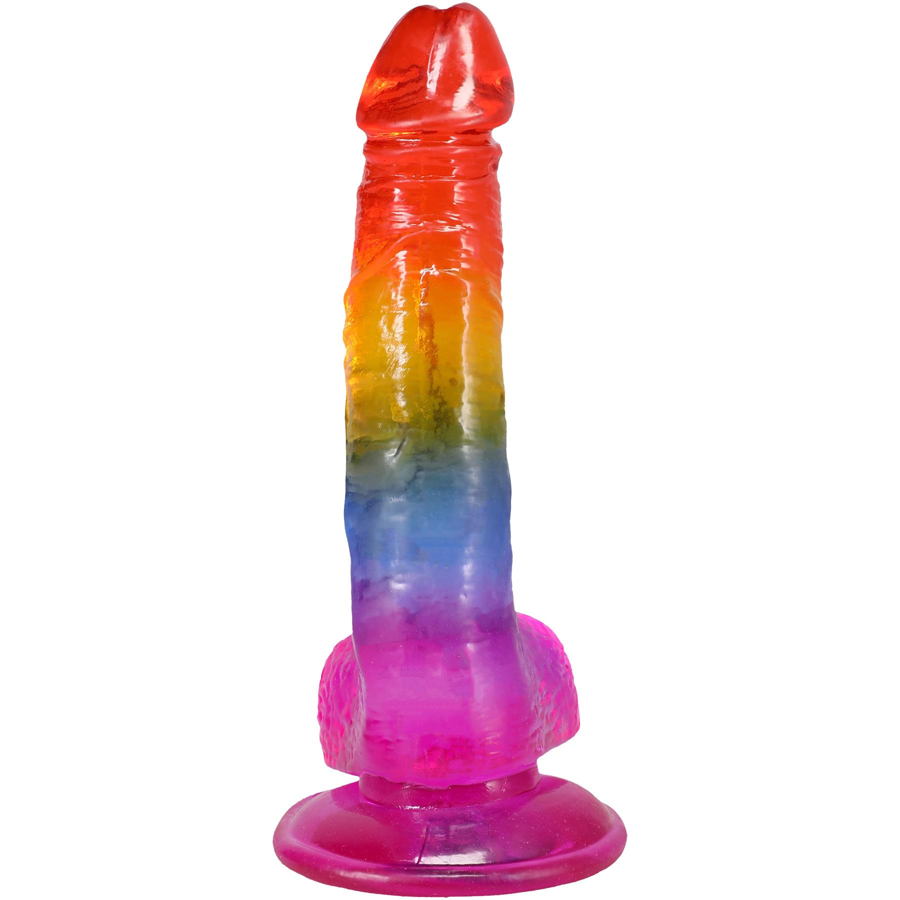 Doc Johnson Crystal Jellies - 8.5 Inch Realistic - Dildo - for Adults Only, Rainbow: 8.5 Inch Dildo
