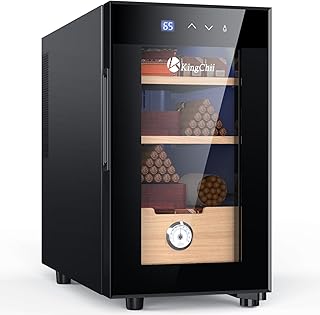KingChii 23L Electric Cigar Humidors with Temperature Control System, Cigar Cabinet with Spanish Cedar