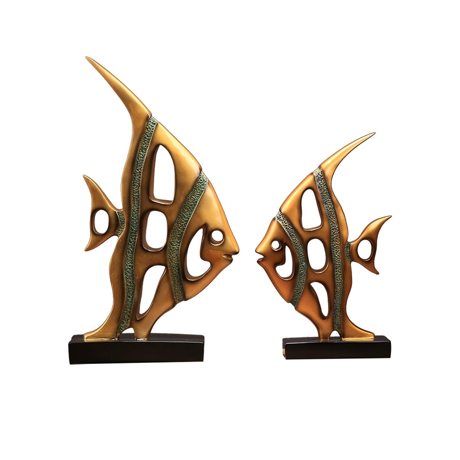 SBCGFY Sculpture Accent Home Decoration Ornaments Creative Statues Feng Shui Wealth Goldfish Lucky Fish Tropical Fish Sculpture Decoration Office Ornament Tabletop Statue