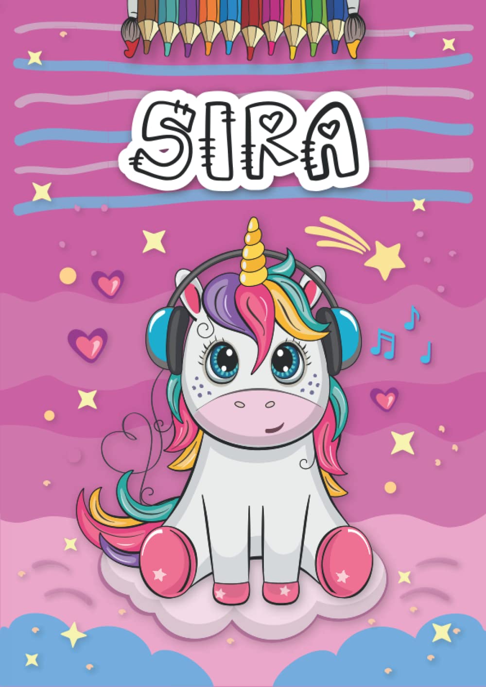 Sira: Livre de coloriage personnalisé pour Sira | Licorne | Cadeau d'anniversaire pour fille ... | 4 à 8 ans | 25 motifs de licorne avec le prénom Sira, Grand format A4 (21 x 29.7 cm)
