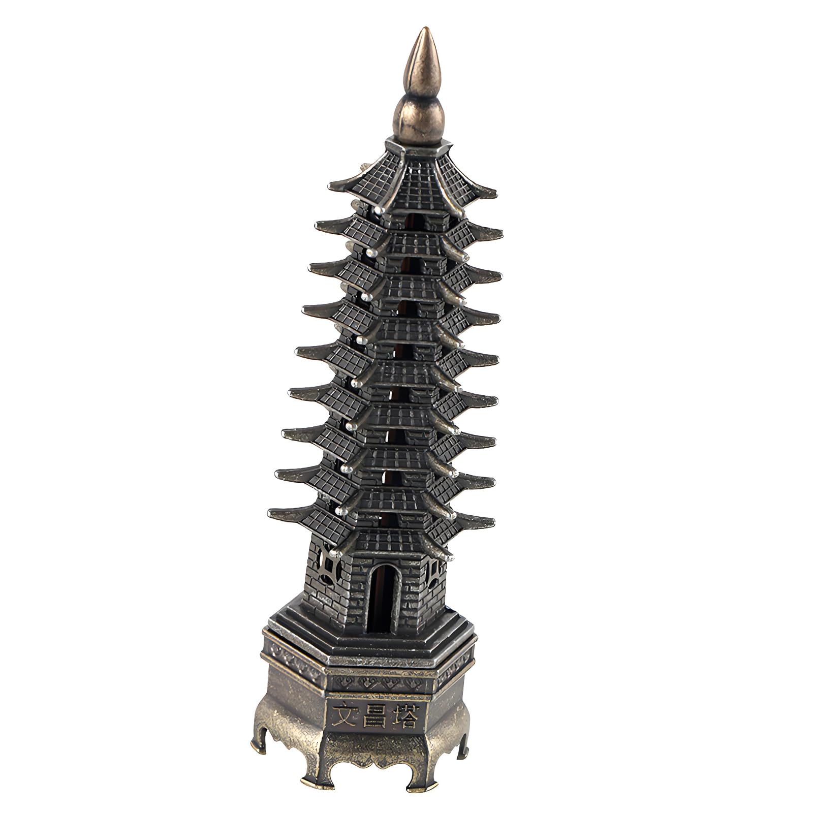 JSGHGDF Decorative Pagoda Design Metal Incenses Holder Burners Hollow Censers for Fragrances Diffusions and Meditations Space Chinese Tower Incenses Burners