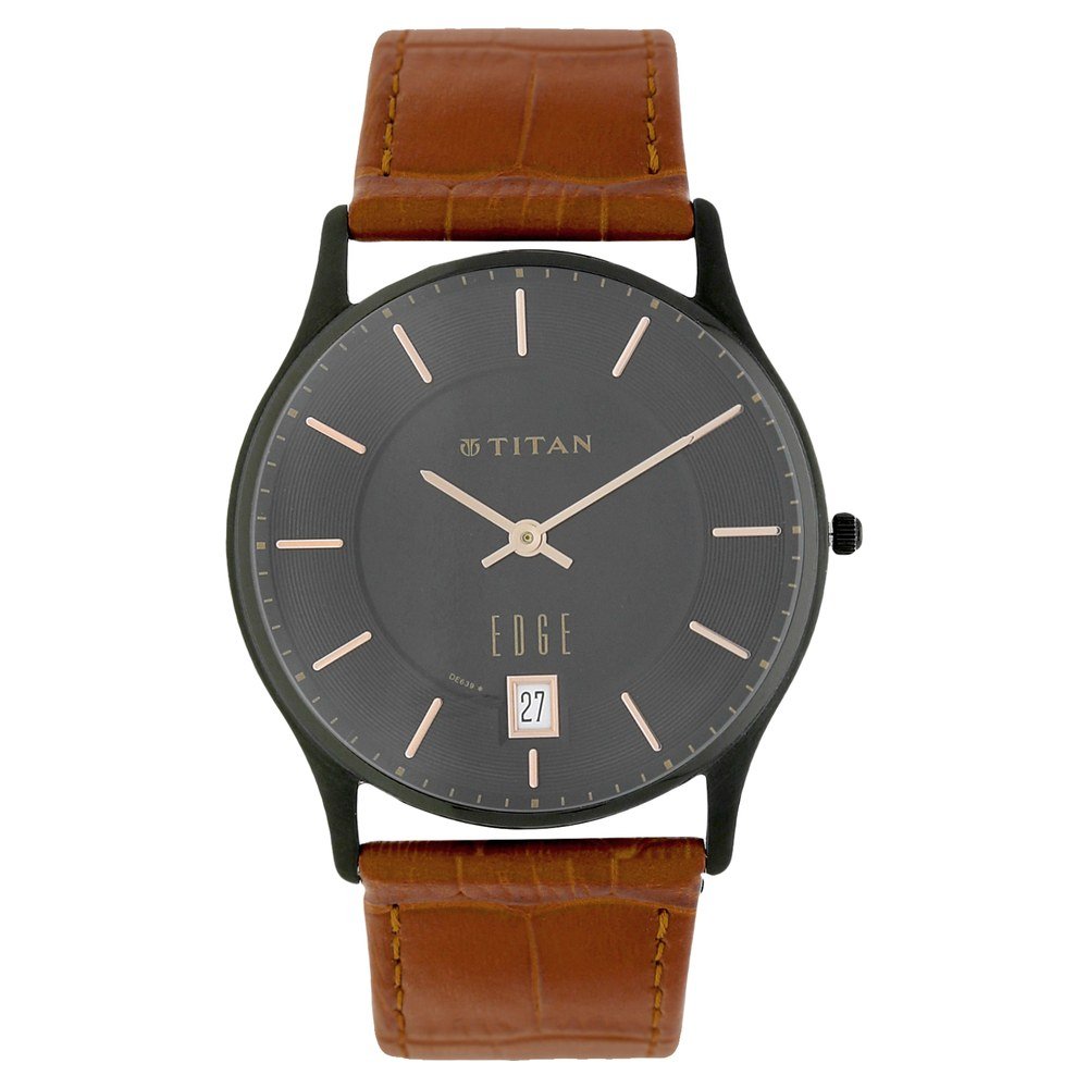 Titan Edge Grey Dial Analog with Date Leather Strap Watch for Men-NS1683NL01 (B072MZBY3L) Amazon Price History, Amazon Price Tracker