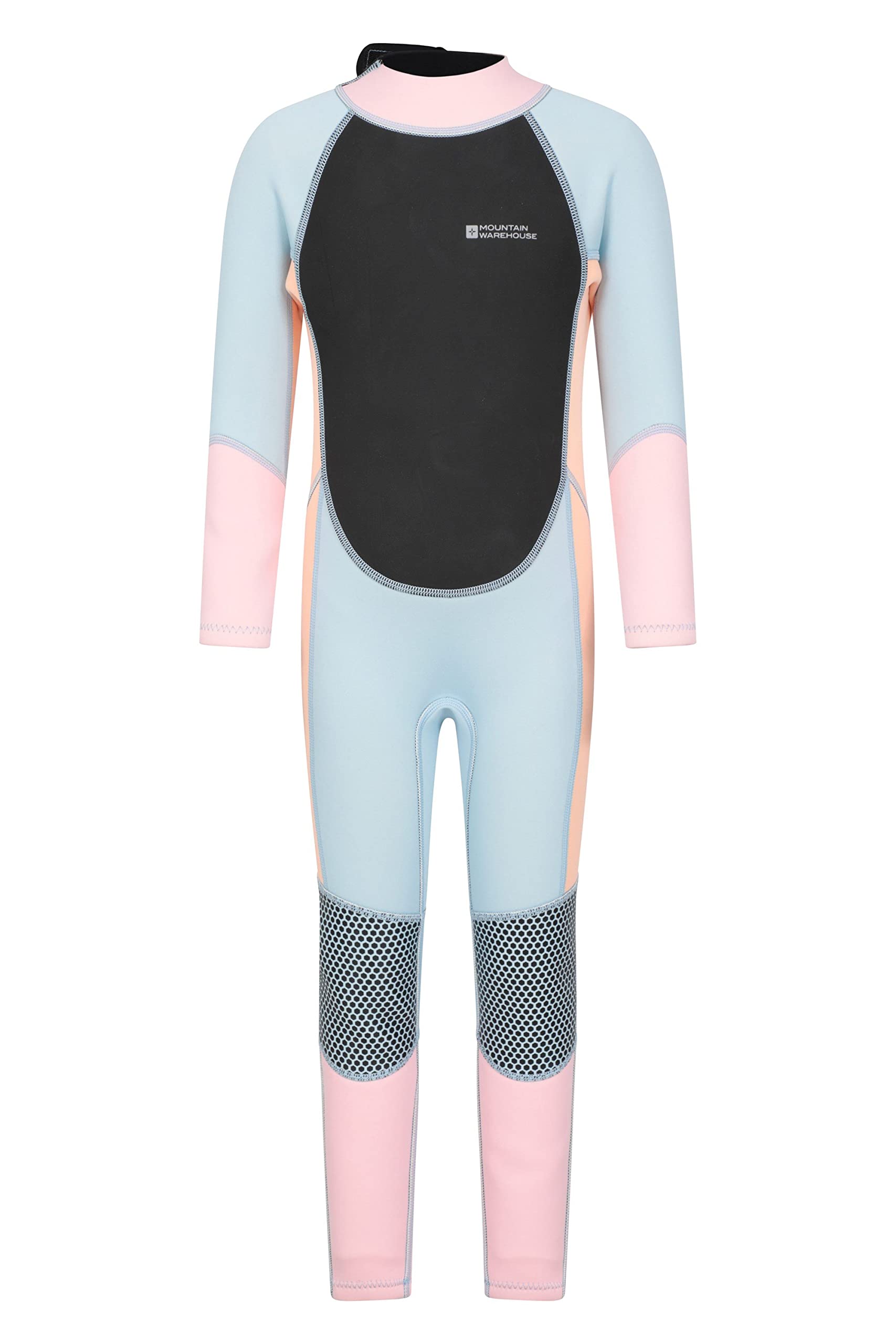 Mountain Warehouse Kids Full Wetsuit - 2mm Thickness, UPF50+, Neoprene Children's Wetsuit, Flat Seams, Easy Glide Zip Swimming Wetsuit - Spring Summer Peach Kids Size 11-12 Years