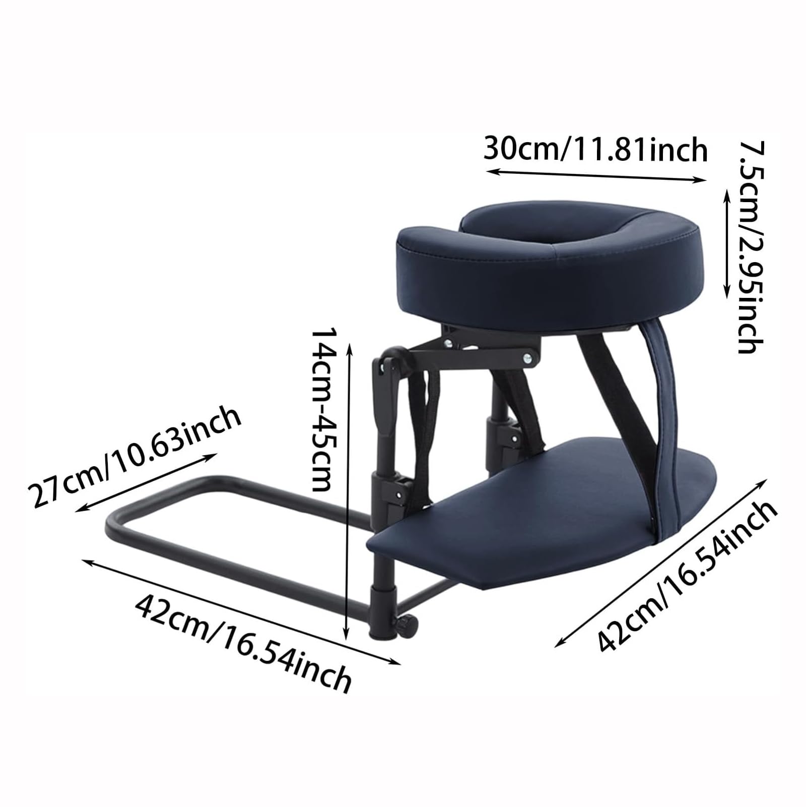 Massage Tischaufsatz/Mobile Kopfstütze Massagetisch Ersatz Verstellbares U-förmiges Kissen für Schönheitsbett Universal mit Gesichtskissen Masaje Con Colchón(14-45cm,Black)
