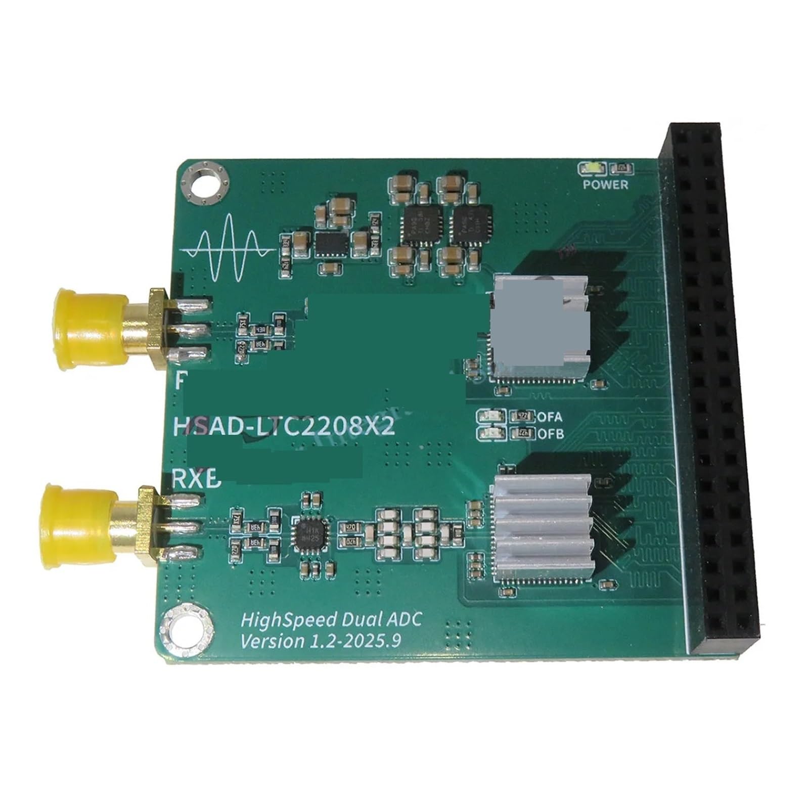 GTGFCSP Dual channel LTC2208 high-speed ADC module