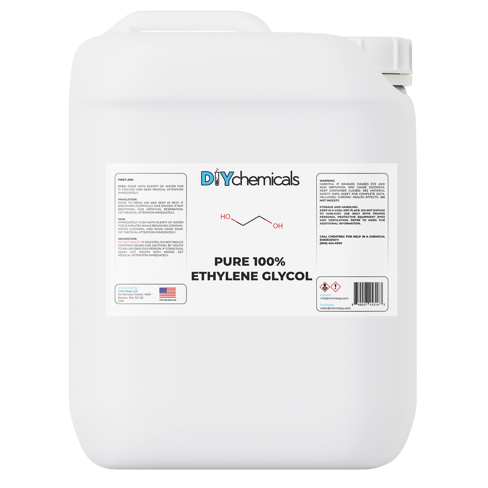 DIYChemicals Ethylene Glycol – Concentrate, Technical Grade for Industrial, Solvents
