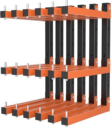 Estante de almacenamiento de madera, soporte de pared para madera, estantes de almacenamiento de madera resistente con sistema de 9 niveles,