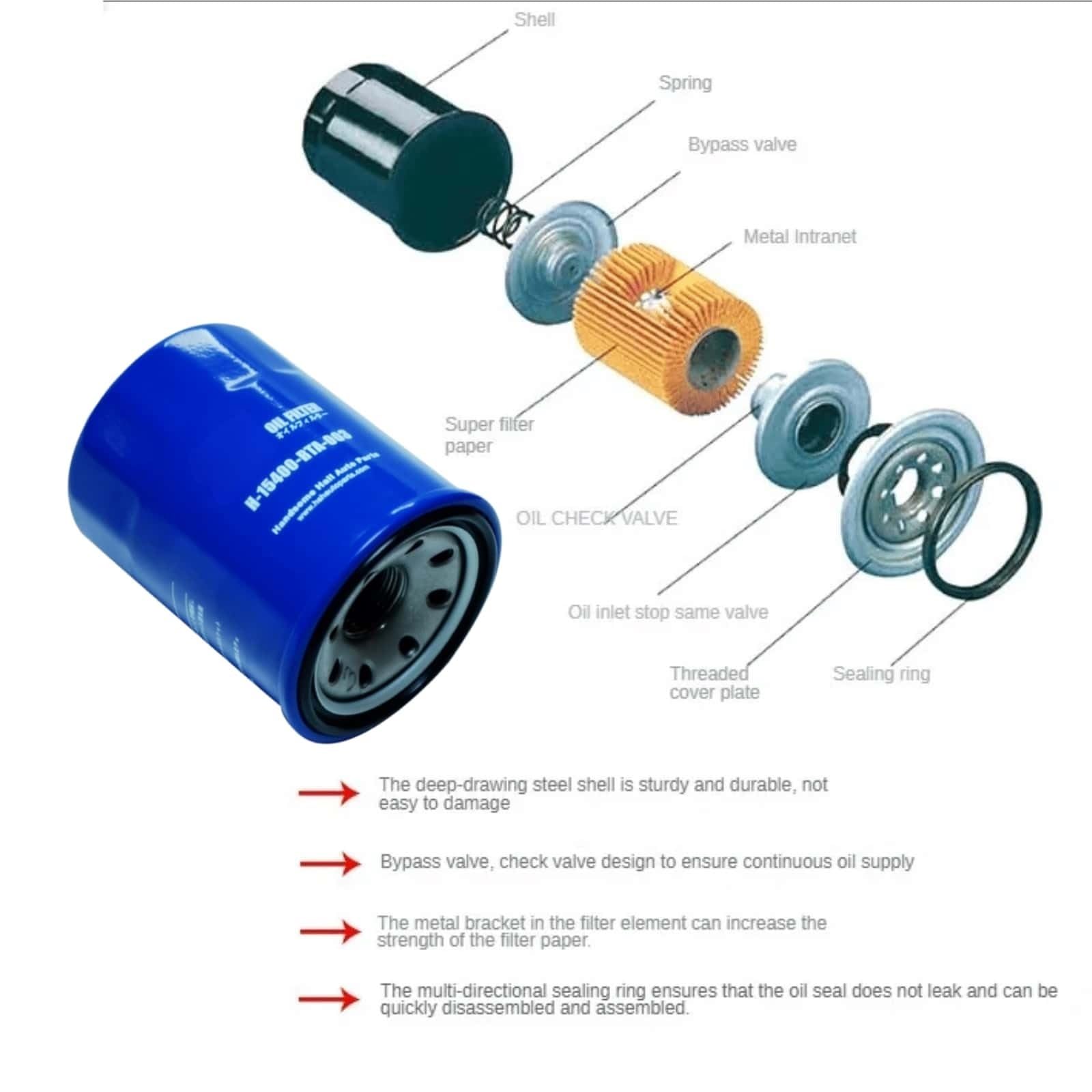 Amazon | 6個入り エンジンオイルフィルター 15400-RTA-003/PLM-A02