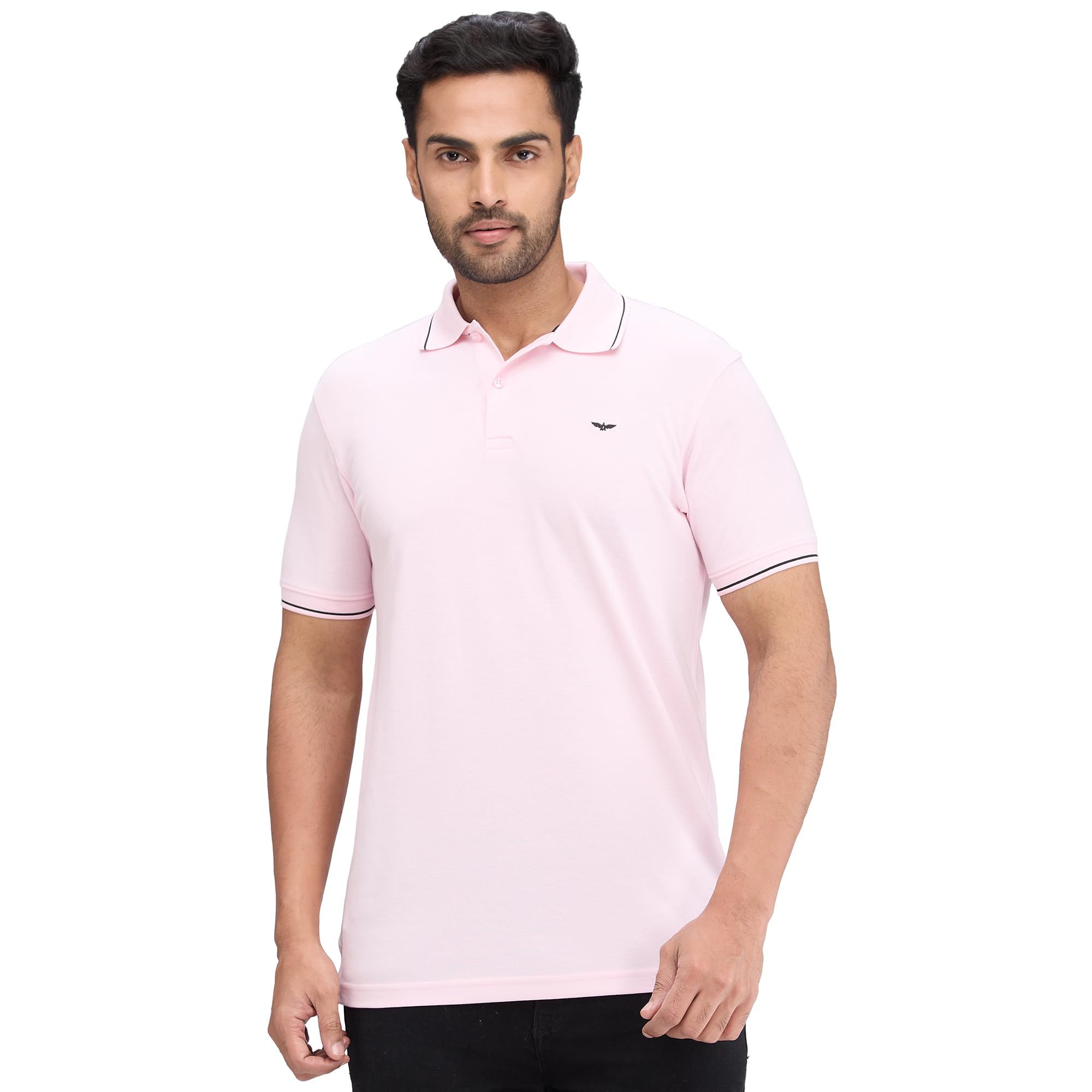 park avenue Men's Slim Fit Solid Pattern Cotton Polyester Blend Polo Neck Half Sleeve Casual T-Shirt-picture-32