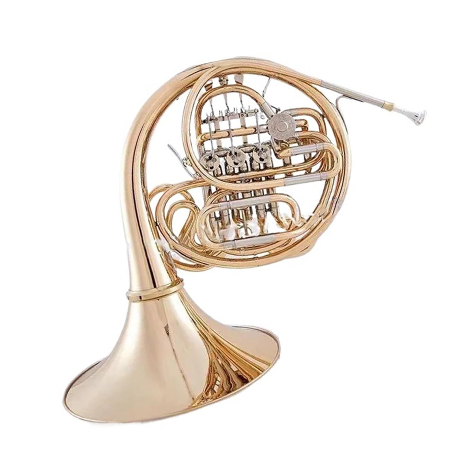 4 Klawisze Bb Tune F Tune Podwójny Róg Francuski Mosiądz Złoty Kolor Profesjonalny Instrument Muzyczny Z Futerałem