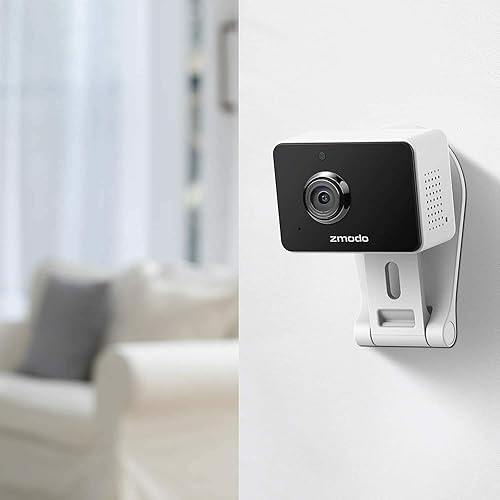 Miniatura 2 de Zmodo 1080p Paquete de 3 mini cámaras WiFi, audio bidireccional, monitor de bebé de video, negro con blanco, 3 unidades (paquete de 1)