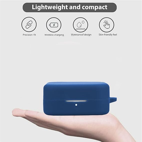 Case for CMF by Nothing Buds 2A with Carabiner,Anti-Scratch Premium Soft Silicone Full Protective Case,Shockproof Ultra Slim Headphone Protective Cover for CMF by Nothing Buds 2A,Blue