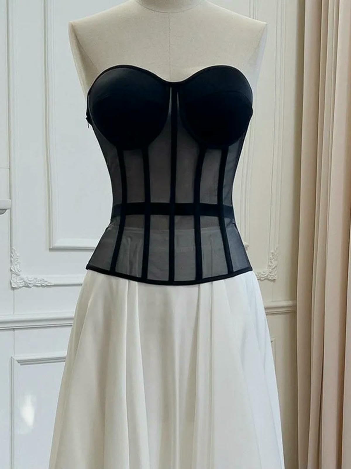 Ceinture amincissante Femme Bustino da Donna Sexy in Rete Trasparente A Vita, Elegante Modellante Donna, Corsetto Ragazza Sottile, Sera, Raccolto, Top Corto per Il Corpo-nero-40