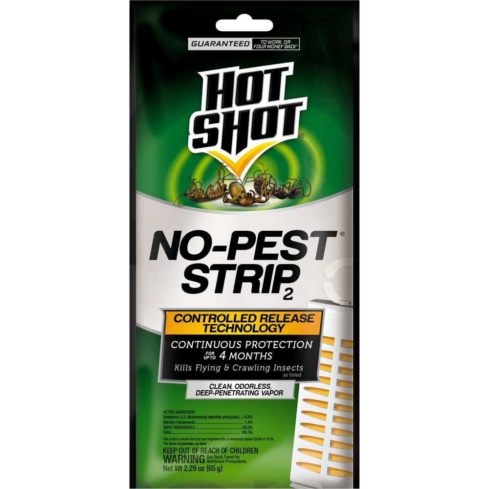 Hot Shot No-Pest Strip 2, Controlled Release Technology Kills Flying and Crawling Insects 2.29 Ounce