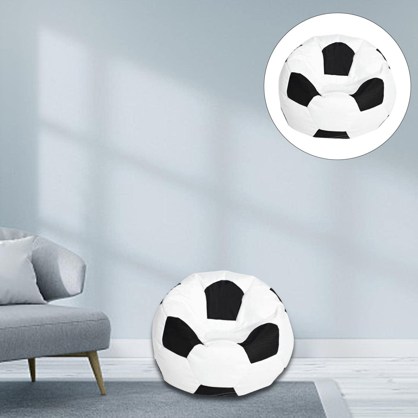 Estuche de Almacenamiento de Juguetes con Diseño de Fútbol para Niños, Blanco, Individual