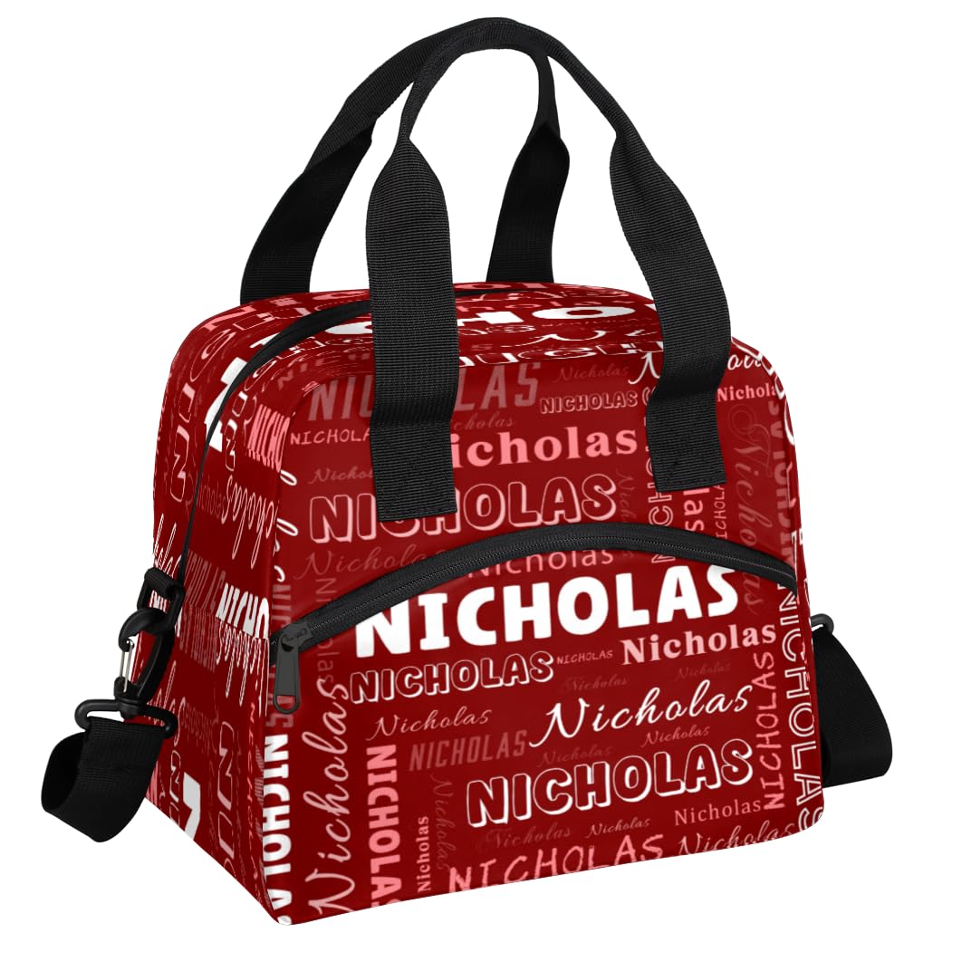 KOBLEN Custom Insulated Lunch Bag for Women Men Personalized Reusable Lunch Box with Name Cooler Tote Shoulder Bag Lunch Container for Adult Office