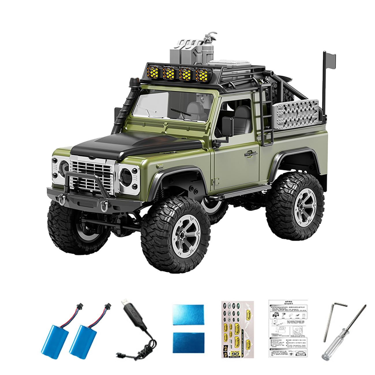 LooWindoer 1/12 RC Rock Crawler 4WD, Full Proportional Off Road Remote Control Truck with LED Lights, 2.4GHz All Terrain Climbing Vehicle, Long Runtime RC Car for Teens & Adults