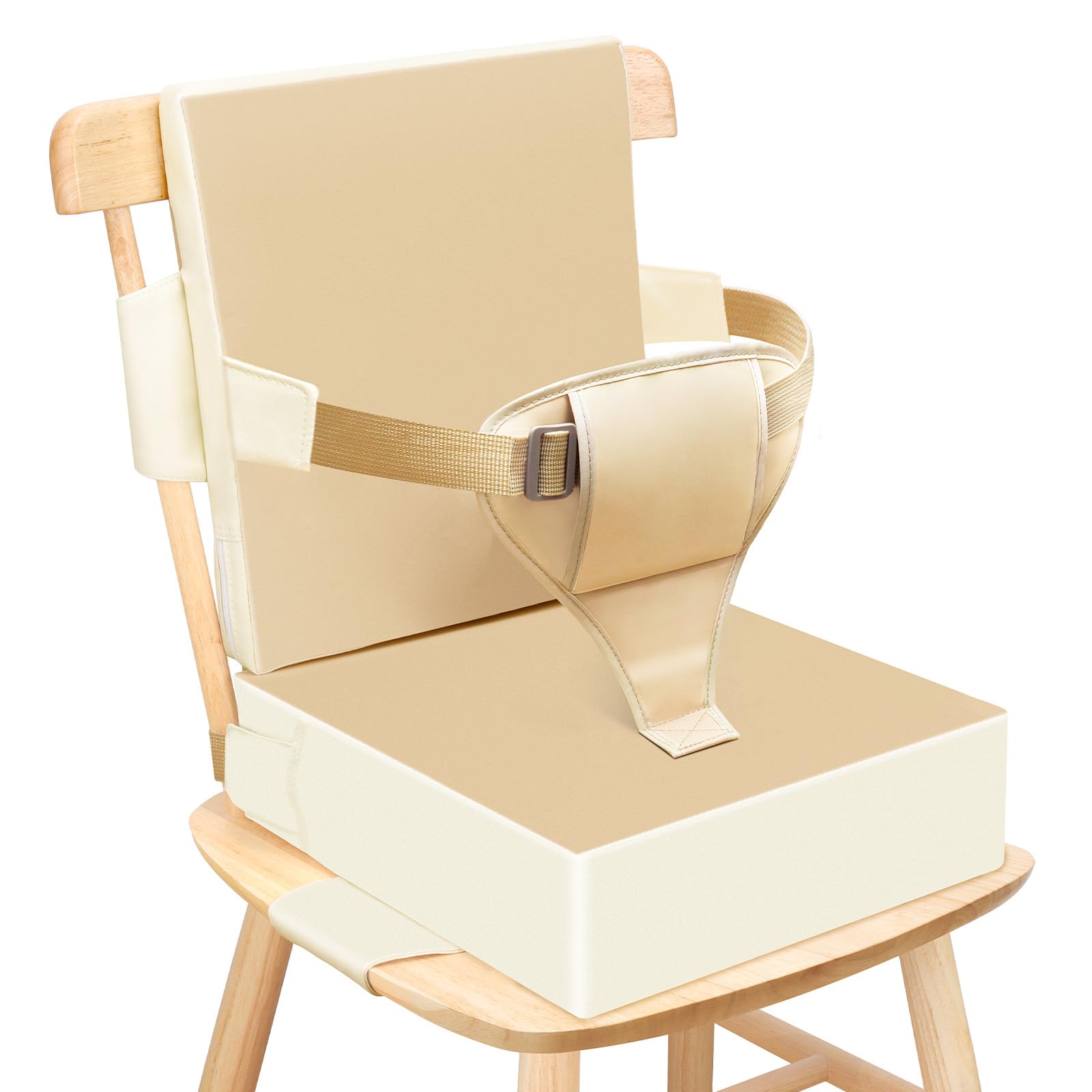 (SIMILAR)Toddler Booster Seat for Dining Table Kitchen Chair, PU Waterproof Booster Seat Dining Table with Backrest and Adjustable Straps Non-Slip Portable Travel Booster Seat Eating for Kids Child(KH)