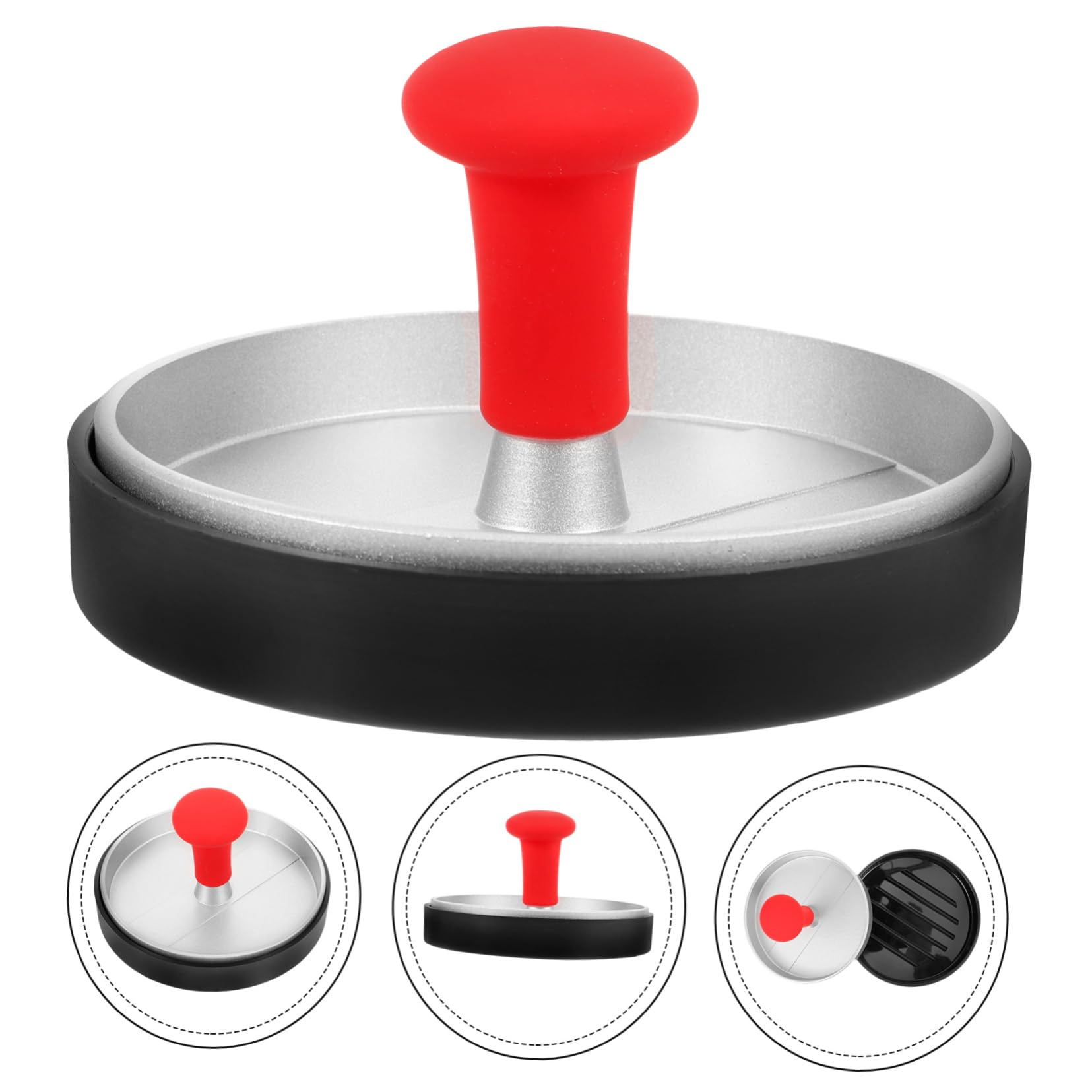 Abaodam 2 Pezzi Pressa per Carne Stampo per Burger Patty Premere Schiacciapatate Pressa per Hamburger Pressa di Carne Macinata Pressa Peso Cottura Silver Acciaio Inossidabile