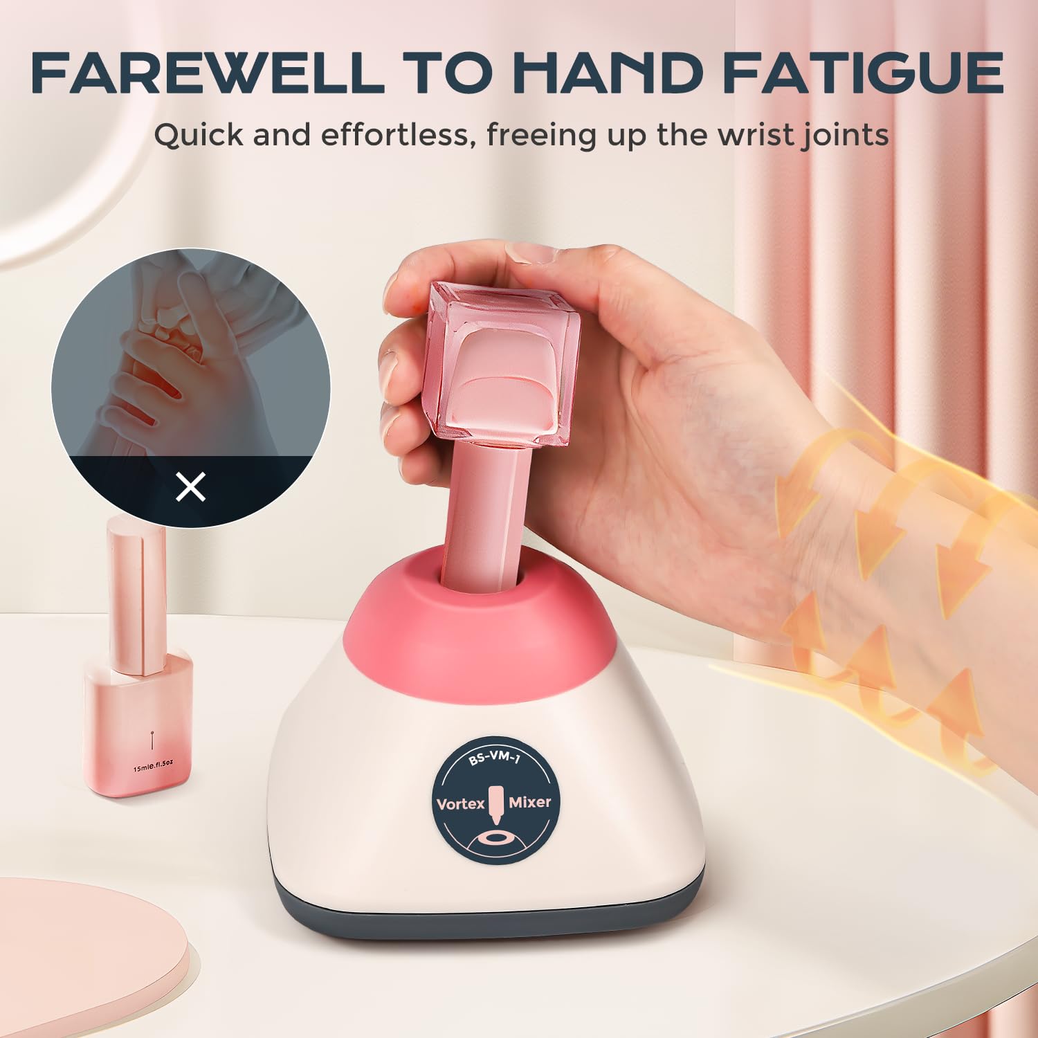 Bonvoisin Mini Vortex Batidora 3500 rpm, Tap to Activate, 50 ml, mezcla rápida, para soluciones de laboratorio, pinturas acrílicas, pegamento para pestañas, geles y esmaltes de uñas