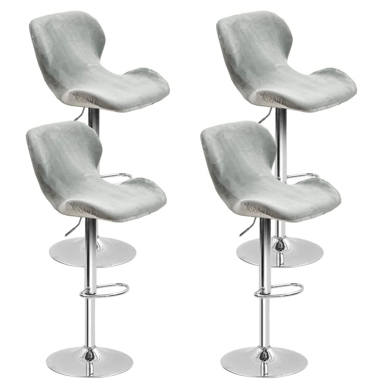 Leomix Velvet Bar Stool Cover Curved Swivel Set, Stretch Counter Height Bar Stools Cover, for Short Back Dinning Room Bar Chair,L,4pack