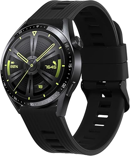 Miniatura 8 de kwmobile Correas compatibles con Huawei Watch GT 3 (1.812 pulgadas) - 2 correas de silicona de repuesto - NegroGris