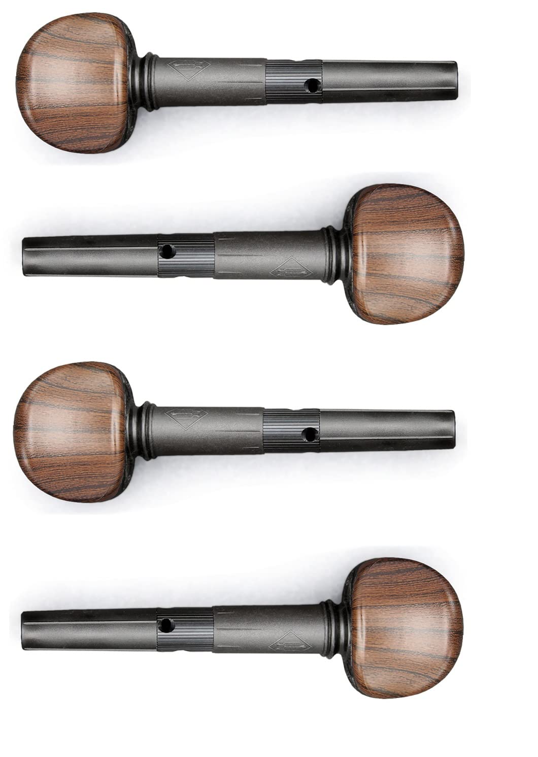 Wittner 270131S04-P, Set of 4 violin fine tuning pegs, for 1-2-1-4 violin, diameter 7.2-1:30, rosewood colour, pack of 4
