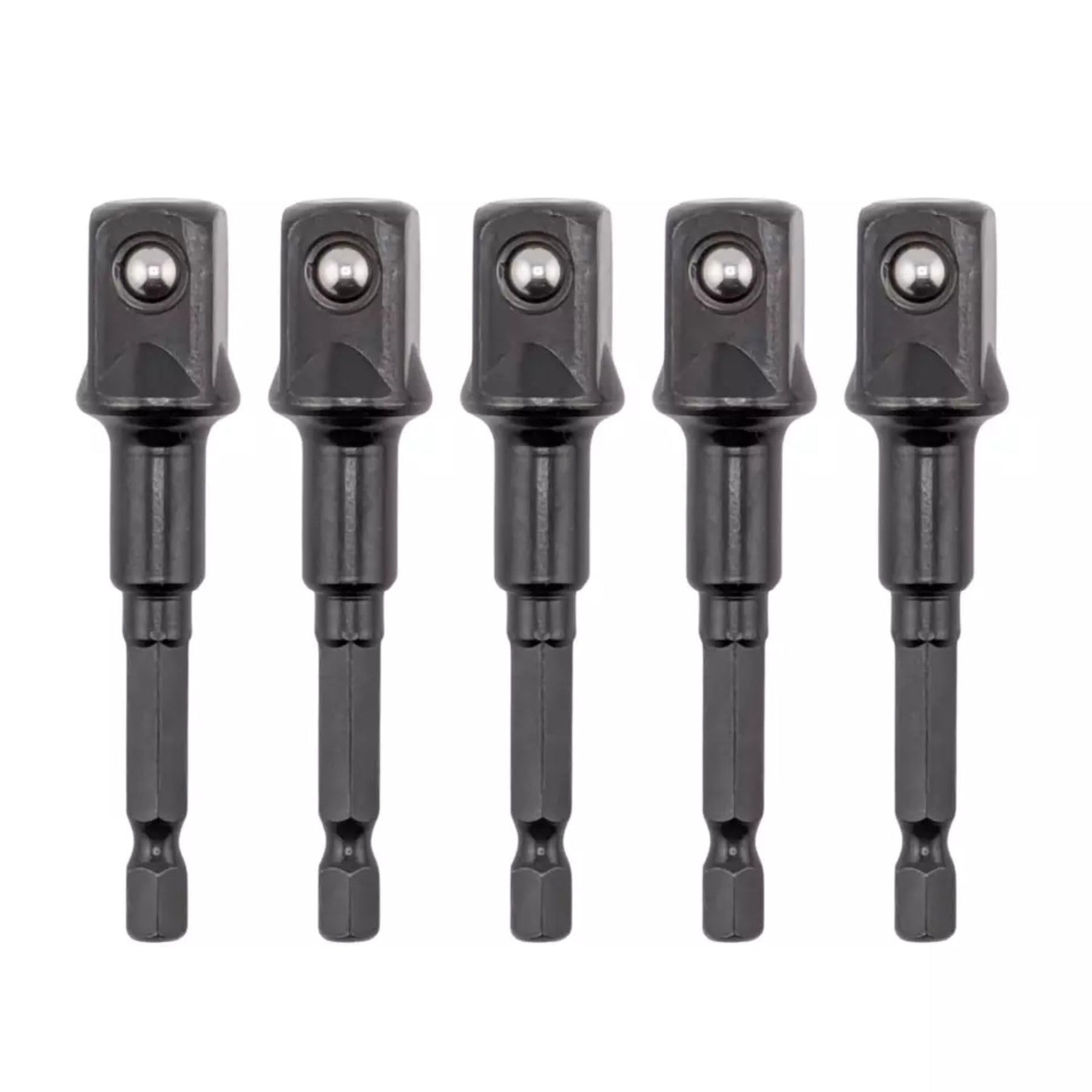 5pcs Heavy Duty Impact Grade Drill Extension Adapter 1/4" Inch Hex to 1/2" Inch Socket Drill Bit Adapter Cr-V Steel Set - 3" Inch Long - Image 4