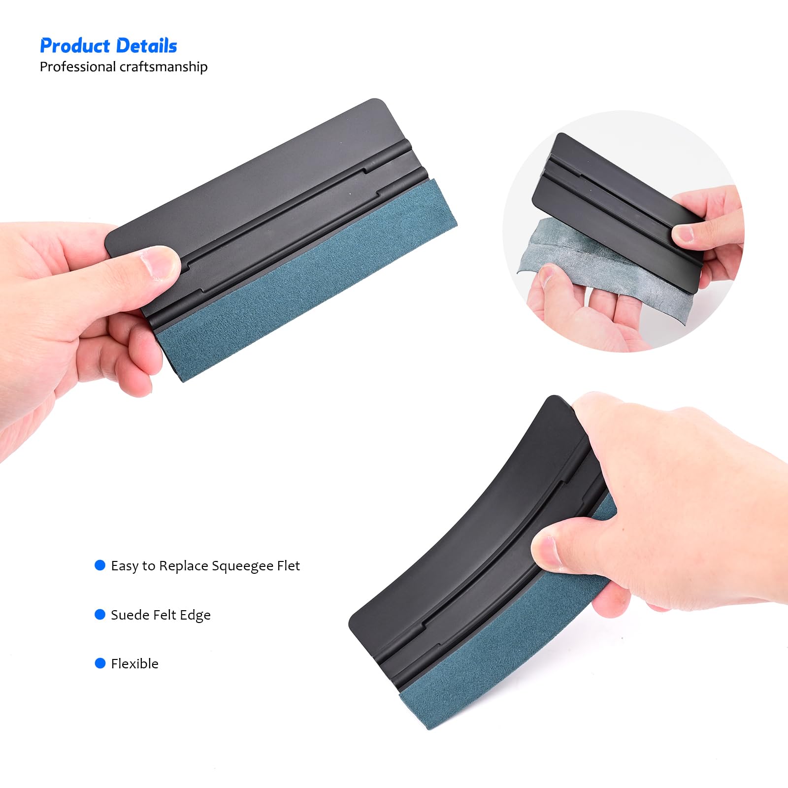 EHDIS Spatola Wrapping Kit - 20 Pezzi Spatola 4INCH/6INCH e 20 pezzi Feltro, per Spatola, per Vinile Adesivi Auto, Pellicola Oscurante Vetri, Car Wrapping, Pellicola Oscurante per Vetri e Mobili