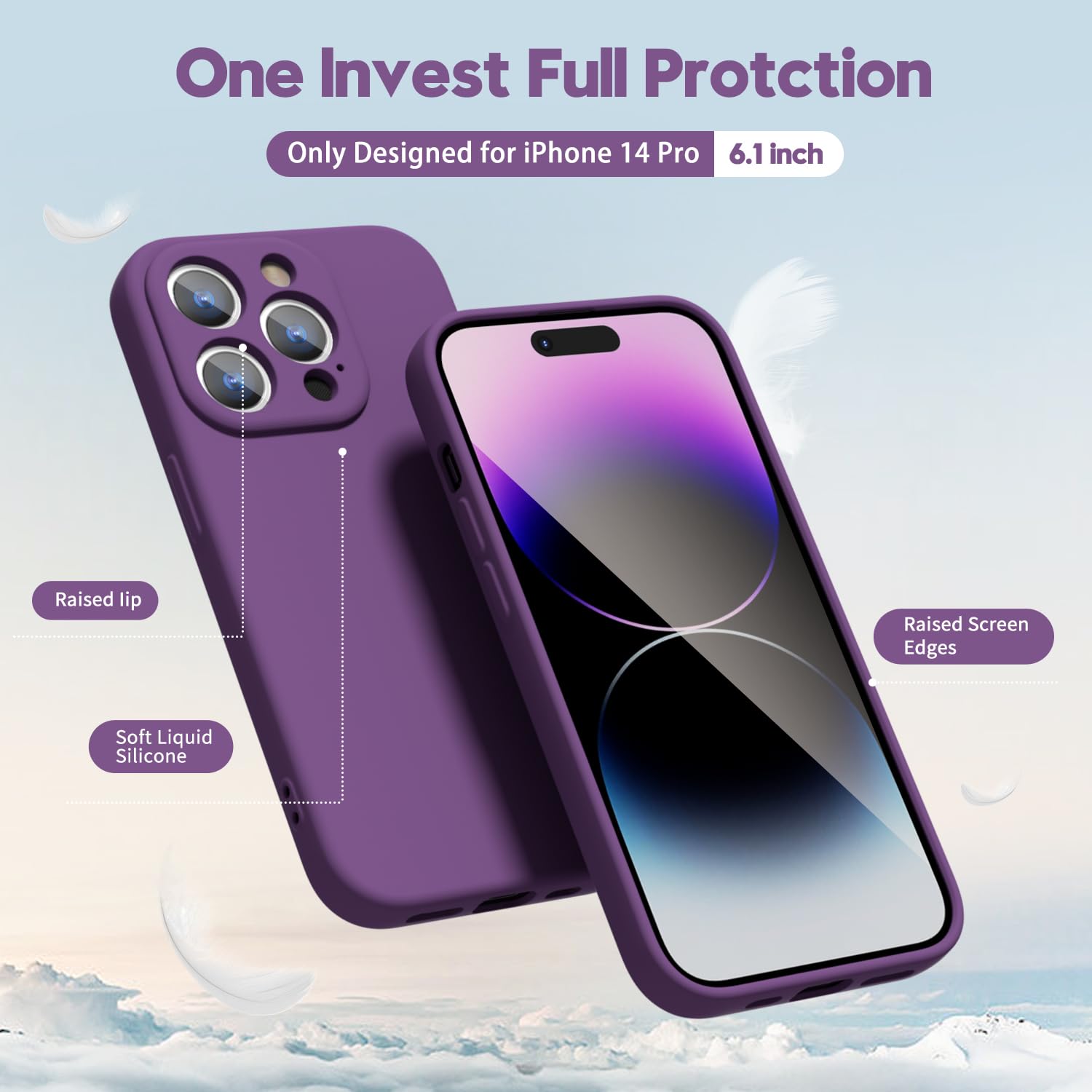 oakxco for iPhone 16 Pro Max Case Liquid Silicone, Soft Rubber Gel Elegant Aesthetic Basic Simple Cover, Cute Thin Slim TPU Matte Solid Color Plain Smooth Case for Women Girl, Light Pink — view 470