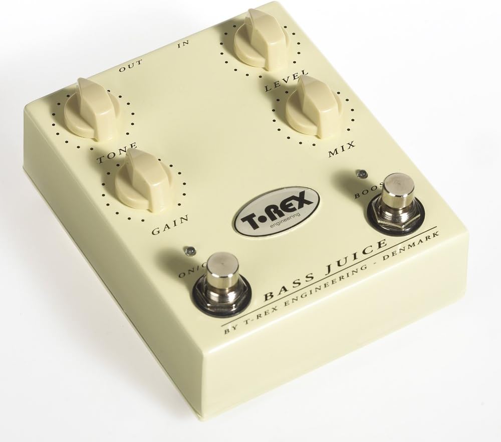 T-Rex Engineering BASS-JUICE Bass Guitar Distortion Pedal Featuring Organic Distortion Specifically Designed for Bass Guitars; Includes Independent Boost and Mix Control (10201)