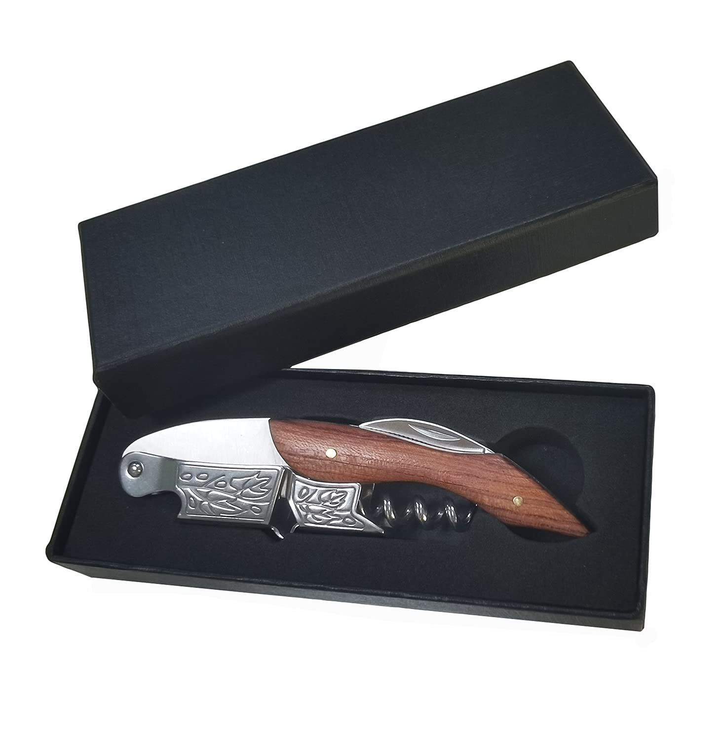 Cavatappi Professionale Portatile Vino, Apribottiglie di Qualità per Sommelier e Camerieri e Baristi, Cavatappi multifunzionalee Bottigliaaccessori, Adatto per Cucine, Picnic, Bar...