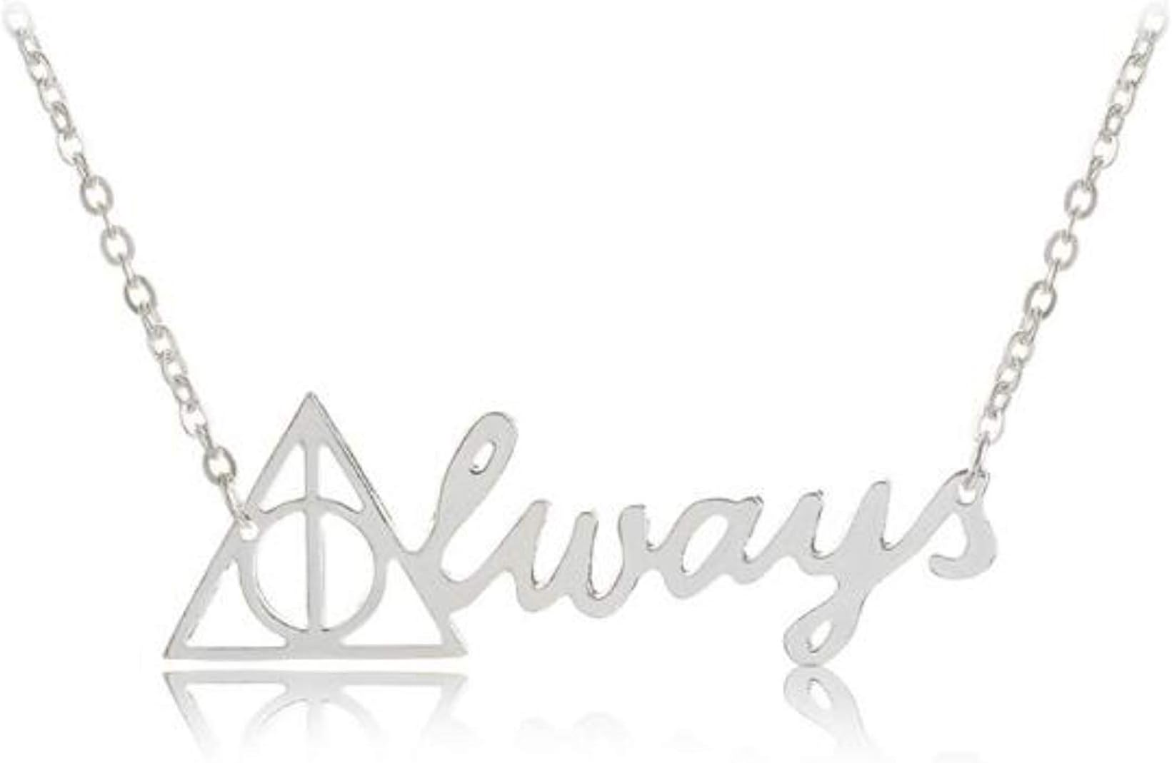 TBOP Necklace Harry Potter Death holy Necklace Retro Triangle Necklace 2.6cm*7.7cm in Silver Color