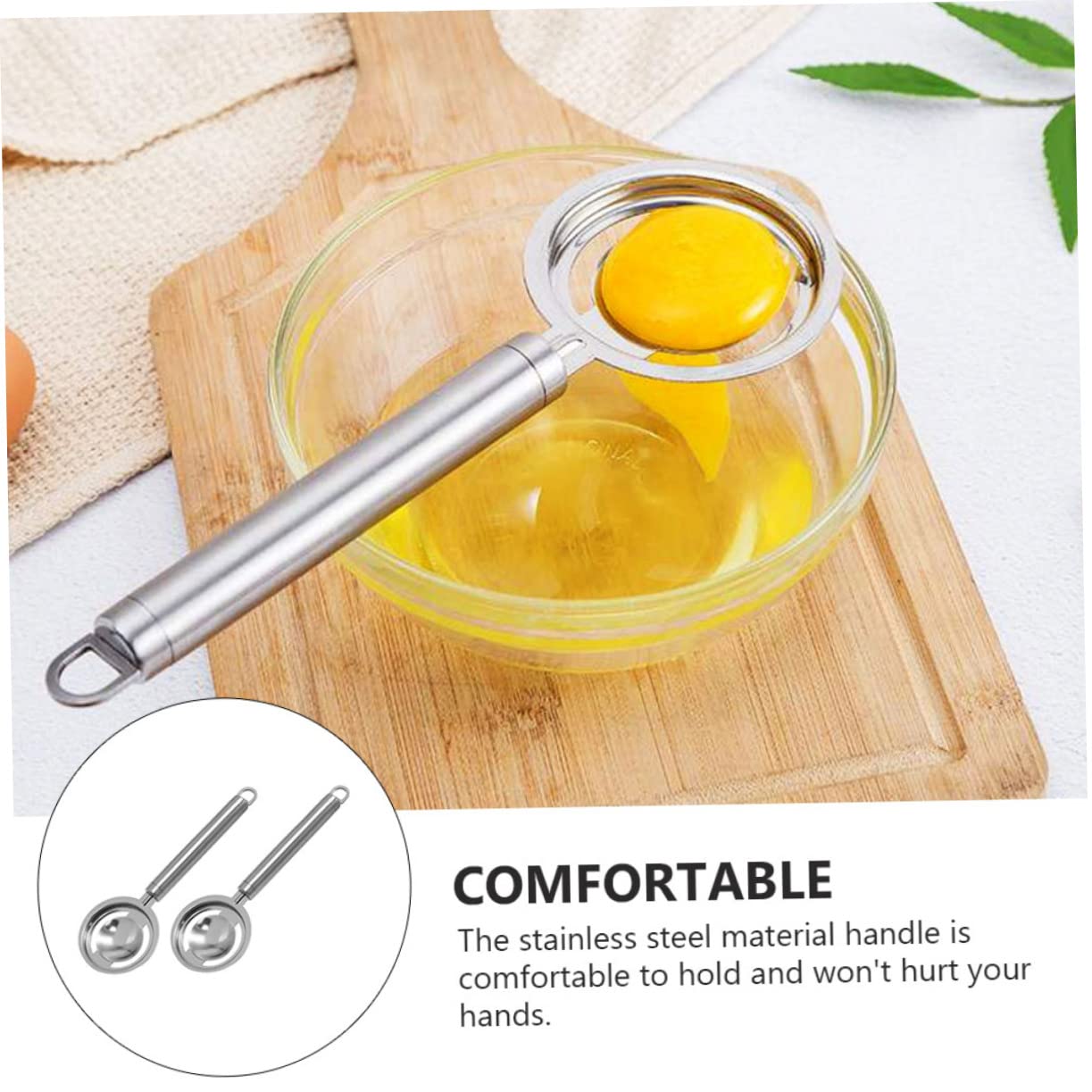 Hemobllo 2Pcs Egg Separators Egg White Filters Ergonomic Yolk Dividers for Clean Cooking Kitchen Supplies Stylish Design