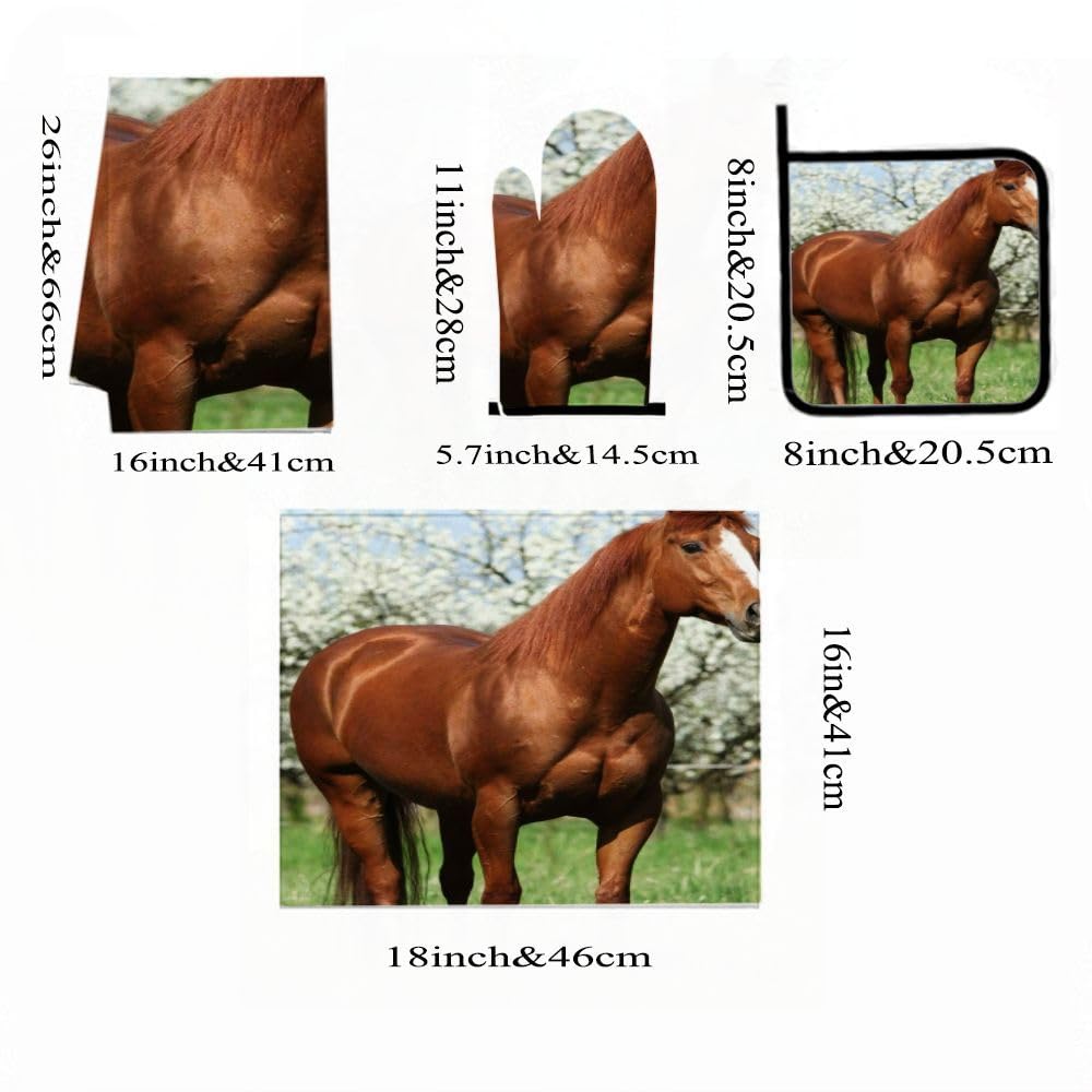 9PCS Bella Brown Horse Cucina Decor e Accessori Set